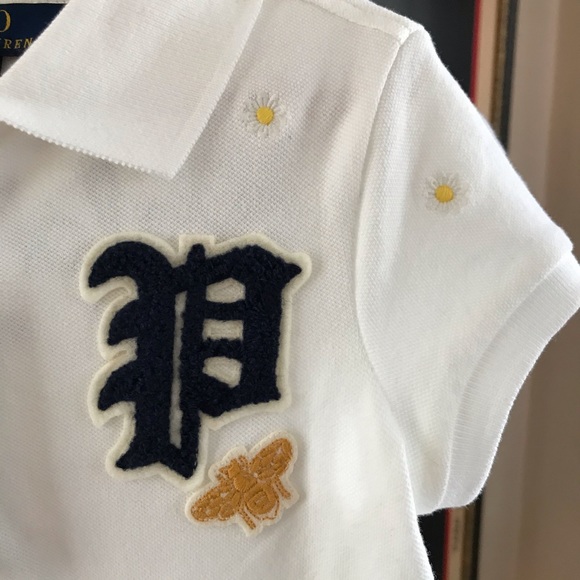 Ralph Lauren Iconic Crest Daisy Heart White Polo - Picture 3 of 12